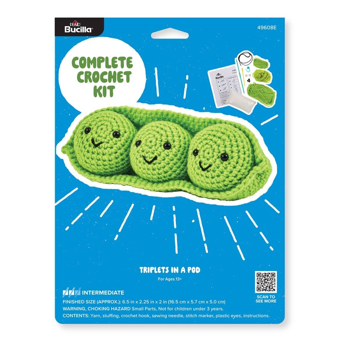 Bucilla ® Amigurumi Crochet Kit - Triplets in a Pod 5"