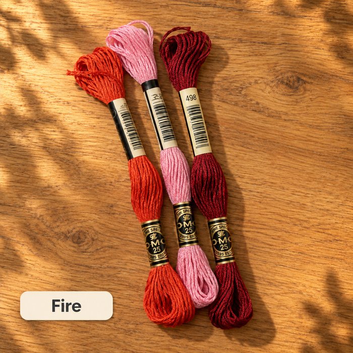 Fire DMC Embroidery Floss Pack – 3 Skeins, Six-Strand Cotton