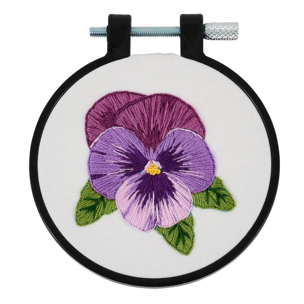 Bucilla® Stamped Embroidery Kit - Pretty Pansy 3"