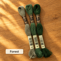 Forest DMC Embroidery Floss Pack – 3 Skeins (DMC 3022, 367, 3345), Six-Strand Cotton