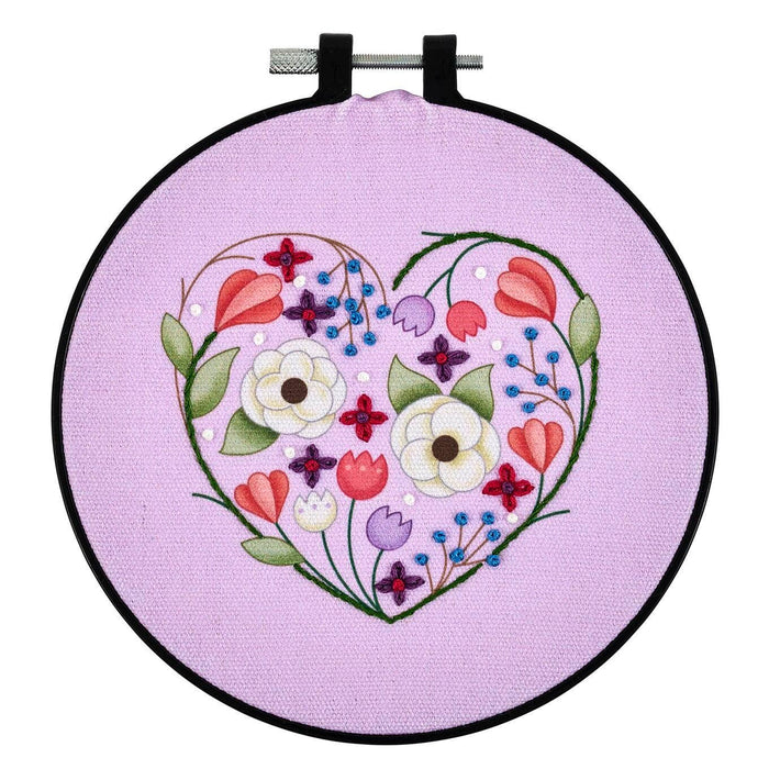Bucilla ® Stamped Embroidery Kit - Peaceful Floral 6"
