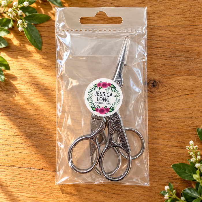Stork Embroidery Scissors – Silver Vintage-Style Thread Snips
