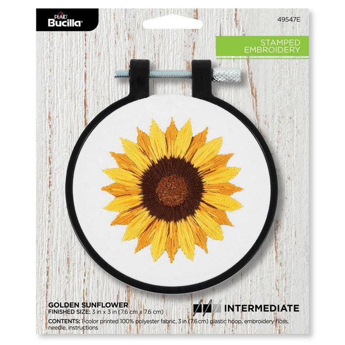 Bucilla® Stamped Embroidery Kit - Golden Sunflower 3"