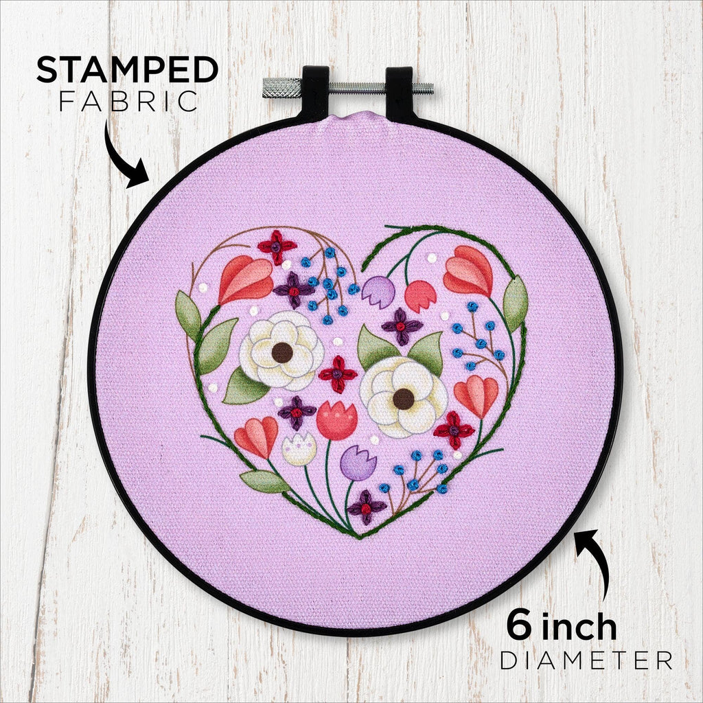 Bucilla ® Stamped Embroidery Kit - Peaceful Floral 6"